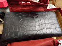 鱷魚(yú)恤高檔鱷魚(yú)紋頭層牛皮時(shí)尚手包男士長(cháng)款錢(qián)包生日禮物T563 曬單實(shí)拍圖