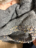 德瑪納（dme）【香風(fēng)針織】冬季輕奢圓領(lǐng)撞色邊線(xiàn)衫氣質(zhì)舒適含羊毛針織衫女上衣 麻灰 M 曬單實(shí)拍圖
