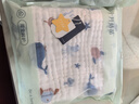 十月結晶嬰兒浴巾純棉紗布初生新生兒超柔吸水寶寶兒童大毛巾方巾 6層柔軟包邊 海洋精靈（110*110cm） 曬單實(shí)拍圖