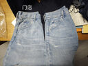優(yōu)衣庫常規款女裝男裝寬松廓形牛仔褲/彎刀鐮刀褲子479000 482280 482280/64湖藍色(做舊設計) 25 /160/64A 曬單實(shí)拍圖