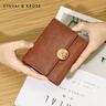 CinvaiKrose真皮短款錢(qián)包女士2026新款防盜鎖扣簡(jiǎn)約卡包錢(qián)夾新年禮物送女友 棕色 曬單實(shí)拍圖