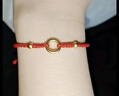 中國黃金（CHINA GOLD）平安扣黃金手鏈女款足金本命年紅繩38婦女神節禮物送女友老婆生日 【京速達】吉祥平安扣-紅繩 曬單實(shí)拍圖