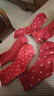 保暖紅襪子襪子女冬天喜慶百搭蝴蝶結中筒襪波點(diǎn)襪秋冬中筒堆堆襪 組合裝 5雙 均碼 男女同款【33-43】 曬單實(shí)拍圖