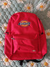 Dickies雙肩背刺繡大容量初中高中旅行通勤男女大學(xué)生上學(xué)書(shū)包 紅色 曬單實(shí)拍圖