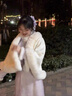 啄木鳥(niǎo)2025秋冬新款披肩女仿水貂絨加厚斗篷百搭婚慶禮服披風(fēng)保暖短外搭 白色 80-160斤可穿 均碼 曬單實(shí)拍圖