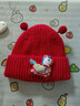 愛(ài)寶適嬰兒帽子秋冬寶寶新年帽紅色保暖新生兒拜年針織毛線(xiàn)帽雙觸角T278 曬單實(shí)拍圖