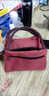 葉余手提包女純色防水加厚小布包飯盒袋多拉鏈百搭收納袋化妝包媽咪包 普通款\牛仔深紅 曬單實(shí)拍圖