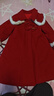 迪士尼拜年服女童中長(cháng)款呢子大衣2026新款可拆卸披肩兒童紅色過(guò)年服外套 曬單實(shí)拍圖
