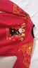 馬克華菲男童衛衣加絨紅色半高領(lǐng)兒童上衣馬年拜年服本命年衣服 紅 140 曬單實(shí)拍圖