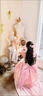 閃動(dòng)少女（SHANDONGSHAONV）洛麗塔lolita春秋漸變粉輕花嫁鏤空前短后長(cháng)細閃裙蓬蓬重工公主裙 漸變粉連衣裙 無(wú)裙撐 XL 【建議120-130斤】 曬單實(shí)拍圖