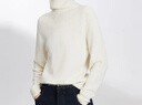 ELLE【100%綿羊毛】簡(jiǎn)約高領(lǐng)毛衣女2025秋季新款新年軟糯顯瘦毛針織衫 米白 S 曬單實(shí)拍圖