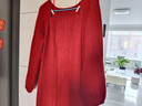 香影新年戰袍紅色針織連衣裙女2026春季新款圓領(lǐng)鏤空長(cháng)袖收腰裙子 紅色 M 160/84A/95-110斤 曬單實(shí)拍圖