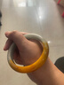 冰種翡翠手鐲黃翡翠手鐲真品玉鐲子正品玉手鐲老坑翡翠雞油黃高檔 57圈口 曬單實(shí)拍圖