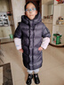 史努比（SNOOPY）品牌黑金極寒系列白鴨絨羽中長(cháng)款絨服兒童秋冬新款中大童過(guò)膝外套 鈦金黑 140 國標90%絨子含量169g 曬單實(shí)拍圖