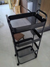 全品屋小推車(chē)置物架可移動(dòng)落地收納架家用零食廚房多層碳鋼帶輪架子四黑 曬單實(shí)拍圖