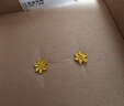 六福珠寶新年禮物 足金梔子花黃金耳釘 計價(jià) G01G0027DS 約1.03克 曬單實(shí)拍圖