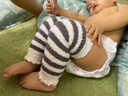 映棠嬰兒睡眠袖套秋冬護胳膊肘保暖防凍加長(cháng)護膝加絨加厚寶寶睡覺(jué)襪子 【1對裝 灰條紋】建議0~3歲 全長(cháng)20cm 曬單實(shí)拍圖