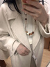 香影奶油白打底針織衫女2025秋冬新款修身內搭毛衣長(cháng)袖半高領(lǐng)上衣 米白 L 165/88A/110-125斤 曬單實(shí)拍圖