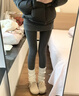 完美記憶打底褲女冬季加絨加厚外穿保暖連褲襪光腿神器 深灰色厚絨連腳款 曬單實(shí)拍圖