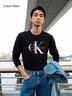 Calvin KleinJeans春秋男女情侶中性休閑通勤ck印花打底衫圓領(lǐng)長(cháng)袖T恤上衣 UB1-太空黑 M 曬單實(shí)拍圖