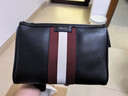 BALLY巴利【尊享折扣】CODE紅白條紋牛皮革男士手拿包6311762 黑色 均碼 曬單實(shí)拍圖