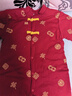 婧麒嬰兒拜年服夾棉連體衣冬季紅色喜慶滿(mǎn)月周歲百天寶寶衣服爬服 新中式 59cm  【1-3月建議體重3.5-6.9kg】 曬單實(shí)拍圖