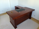 中偉（ZHONGWEI）油漆老板桌辦公桌實(shí)木皮經(jīng)理桌主管桌總裁桌大班臺1.6米含雙柜 曬單實(shí)拍圖