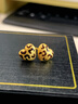 世紀緣豹紋愛(ài)心耳釘足金5D無(wú)氰琺瑯個(gè)性甜酷辣妹耳飾生日禮物送女友 1.14g 曬單實(shí)拍圖