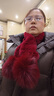 恒源祥韓國真獺兔毛編織圍巾純色保暖雙面加厚皮草圍脖狐貍毛毛球毛領(lǐng)子 酒紅色 曬單實(shí)拍圖