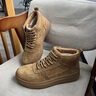 七匹狼馬丁靴冬季季反絨皮靴子男高幫棉鞋雪地靴男士加絨男鞋牛皮保暖 卡其色【加絨】 41 曬單實(shí)拍圖