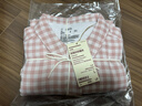 MUJI[自營(yíng)限定款]女士無(wú)側縫 雙層紗織睡衣  軟棉棉內衣 淺粉色格紋 L 曬單實(shí)拍圖
