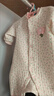 婧麒新生嬰兒連體衣秋冬季小月齡寶寶夾棉衣服嬰幼兒外出服睡衣秋 粉-滿(mǎn)印花朵保暖連體衣 80cm  【9-18個(gè)月建議體重8.5-10kg】 曬單實(shí)拍圖
