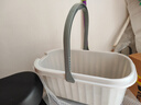 加長(cháng)海綿拖把桶擠水桶單桶拖把盆塑料拖布桶長(cháng)方形洗拖把桶拖地桶 白色-小號【44.5cm不帶輪】單把手 曬單實(shí)拍圖