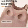 芬也（FENYE）哺乳吊帶背心產(chǎn)后浦乳喂奶帶胸墊免穿文胸前開(kāi)扣秋冬加絨 豆沙XL 曬單實(shí)拍圖
