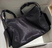 裘真新年禮物 植鞣羊皮逍遙hobo包單肩斜挎包休閑復古大容量通勤包女 黑色-小號羊皮 曬單實(shí)拍圖
