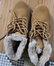 駱駝（CAMEL）加絨保暖增高厚底休閑戶(hù)外高幫雪地靴男士 G14W136663 土黃 43  曬單實(shí)拍圖