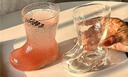 ins風(fēng)網(wǎng)紅創(chuàng  )意靴子玻璃杯透明個(gè)性果汁飲料啤酒杯潮流咖啡冷飲杯 冰川紋靴子杯 280ml  標準 曬單實(shí)拍圖