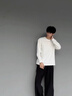 燦圖 白色重磅純棉長(cháng)袖t恤男秋冬季美式潮流內搭打底衫寬松情侶裝上衣 白色 常規 XL 曬單實(shí)拍圖