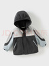 戴維貝拉（DAVE＆BELLA）男童連帽外套男寶寶上衣秋冬裝新款童裝洋氣兒童外衣女童服飾 隕石灰【加絨款】【DB3241555-A】 140 cm（建議身高130-140cm） 曬單實(shí)拍圖