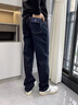 TOI輕奢直筒牛仔褲男士2025年秋冬厚款褲子赤耳丹寧水洗微彈長(cháng)褲 深藍色 29 (約100-110斤) 曬單實(shí)拍圖