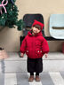 硯臺家童裝男童紅色棉服外套冬裝年服女寶寶棉衣棉襖兒童新年過(guò)年衣服 紅色 100 曬單實(shí)拍圖