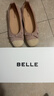百麗（Belle）度假風(fēng)編織平底單鞋女2026春新商場(chǎng)同款柔軟真皮單鞋F2J1DAQ6 粉色 37 曬單實(shí)拍圖