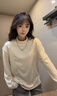 卡圖弛德絨半高領(lǐng)打底衫男春秋季美式boxy正肩長(cháng)袖t恤高街cleanfit衛衣 白色常規款 XL 【建議110-130斤】 曬單實(shí)拍圖