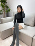 貓人（MiiOW）長(cháng)筒襪子女秋冬款純棉長(cháng)襪女加厚高筒大腿襪長(cháng)筒過(guò)膝襪女冬季 黑色_深咖 2雙 均碼 曬單實(shí)拍圖