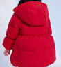笛莎童裝女童羽絨服2024冬季女寶寶三防中長(cháng)款羽絨服 漿果紅 120 曬單實(shí)拍圖