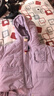 LUSON小O寶童裝 寶寶棉服女花邊加厚2025冬裝新款女童夾棉衣外套 紫色 110 曬單實(shí)拍圖