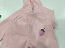 5+女童粉色套裝春秋新款兒童假兩件外套童裝闊腿褲潮 嬰兒粉140 曬單實(shí)拍圖