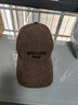 QUEENJOY秋冬七夕燈芯絨純色棒球帽戶(hù)外簡(jiǎn)約休閑字母鴨舌防寒保暖男女帽子 咖啡色 曬單實(shí)拍圖