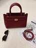 百麗包女2026春季紅色婚包送禮媽媽包單肩斜挎牛皮手提包X7475AX6 紅色 F 曬單實(shí)拍圖