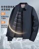 鴨鴨（YAYA）羽絨服男短款翻領(lǐng)中老年冬季新款厚款保暖爸爸裝外套新年衣服 曬單實(shí)拍圖